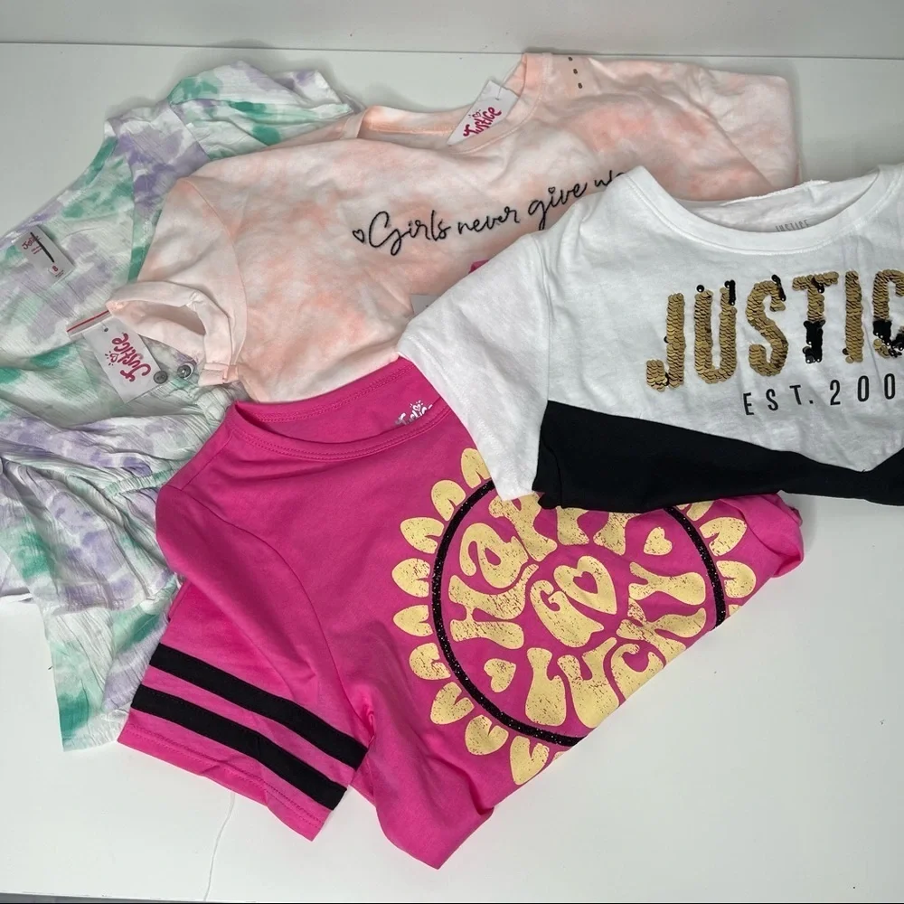 Justice lot of 4 tops size 8